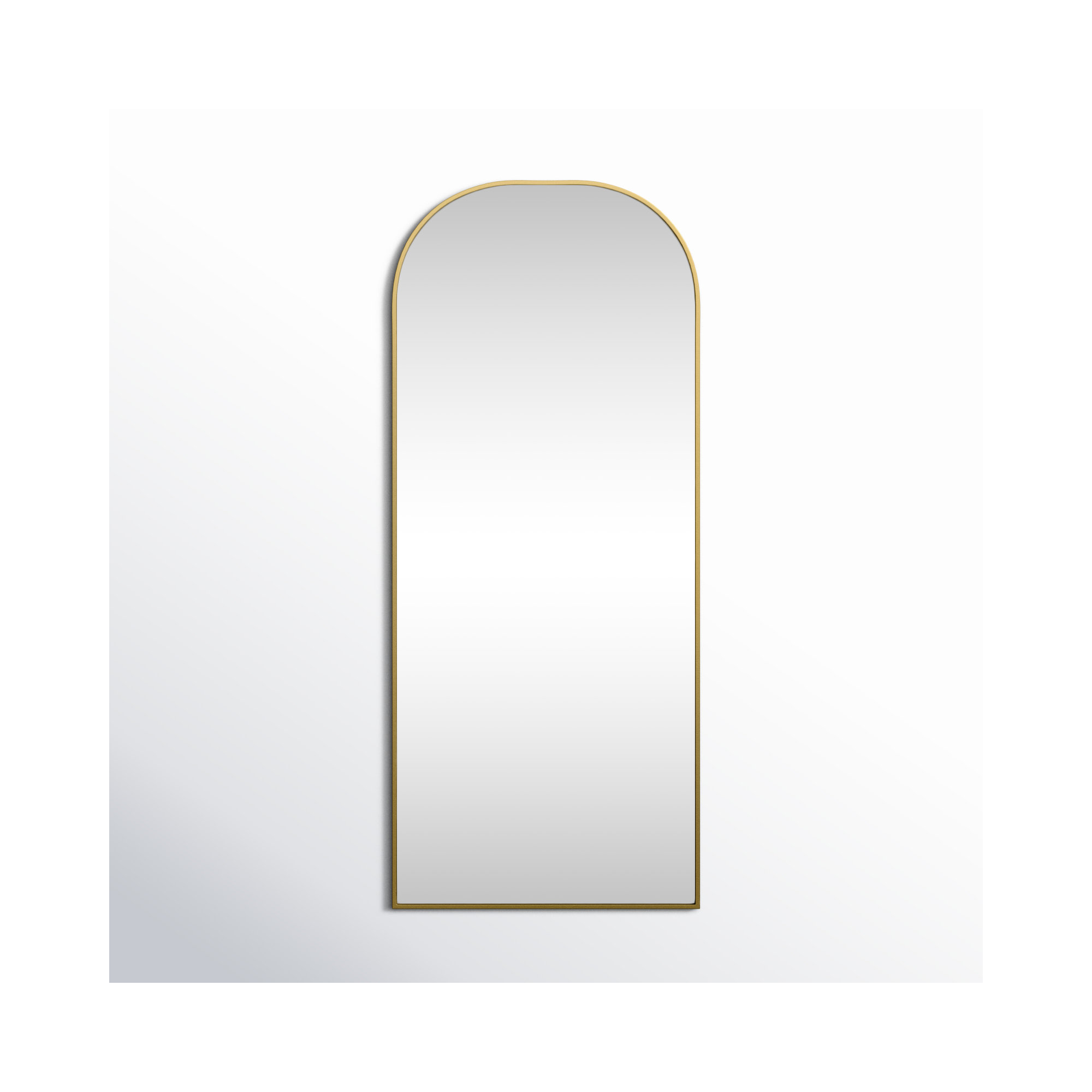 Sabine Metal Wide Arch Wall Mirror, 66" x 28", Brass