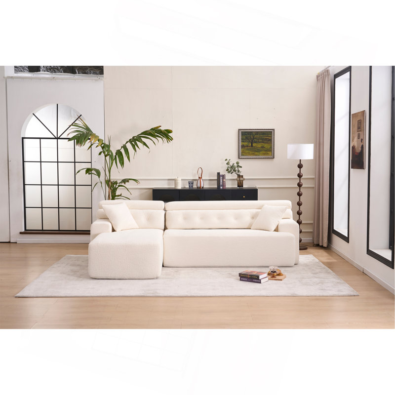Canapé en chenille, Blanc antique