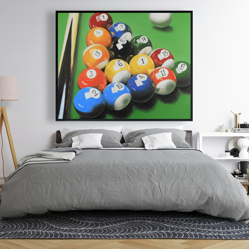 Pool Table with Ball Formation - Man Cave Hyperrealist Canvas