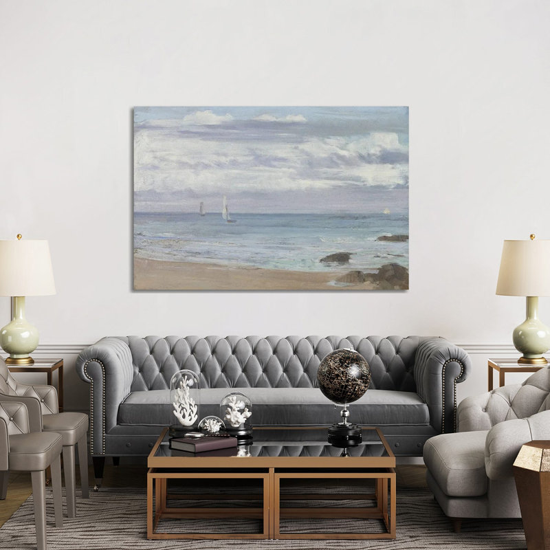 Blue And Silver Trouville by James Abbott McNeill Whistler - 1 Piece Wall Art on Canvas, 101.6 cm H x 152.4cm W x 3.175cm D