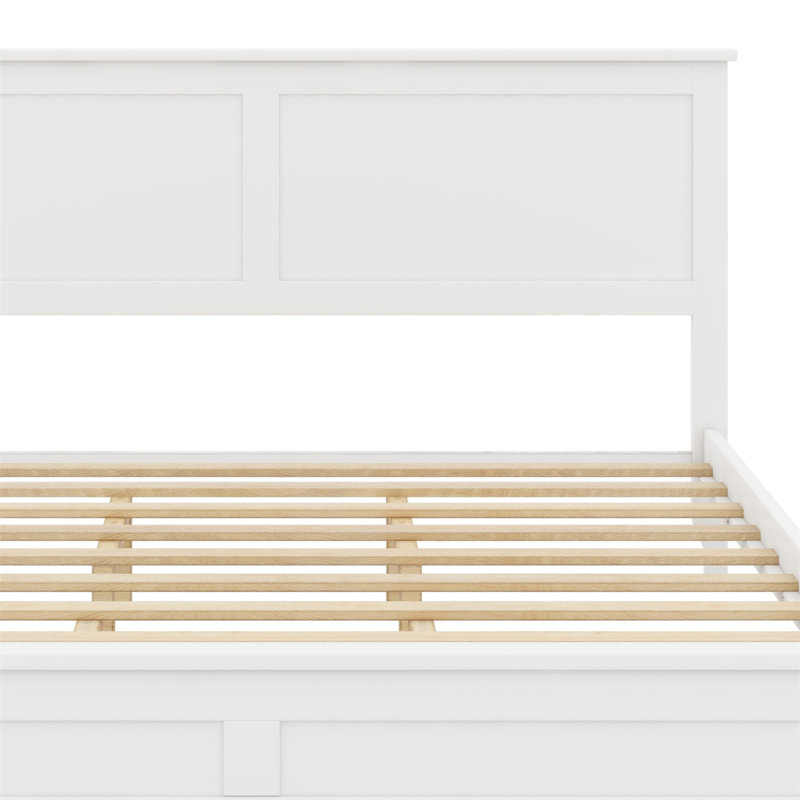 Modern Platform Bed, White