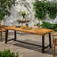 Table d'extérieur pour 8 personnes en bois avec structure en métal, 79,83 po X 35,43 po 30,26 po et