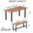 Areial 62" Extendable Rectangular Kitchen Table with 2 Benches.-2090744408-2090744409