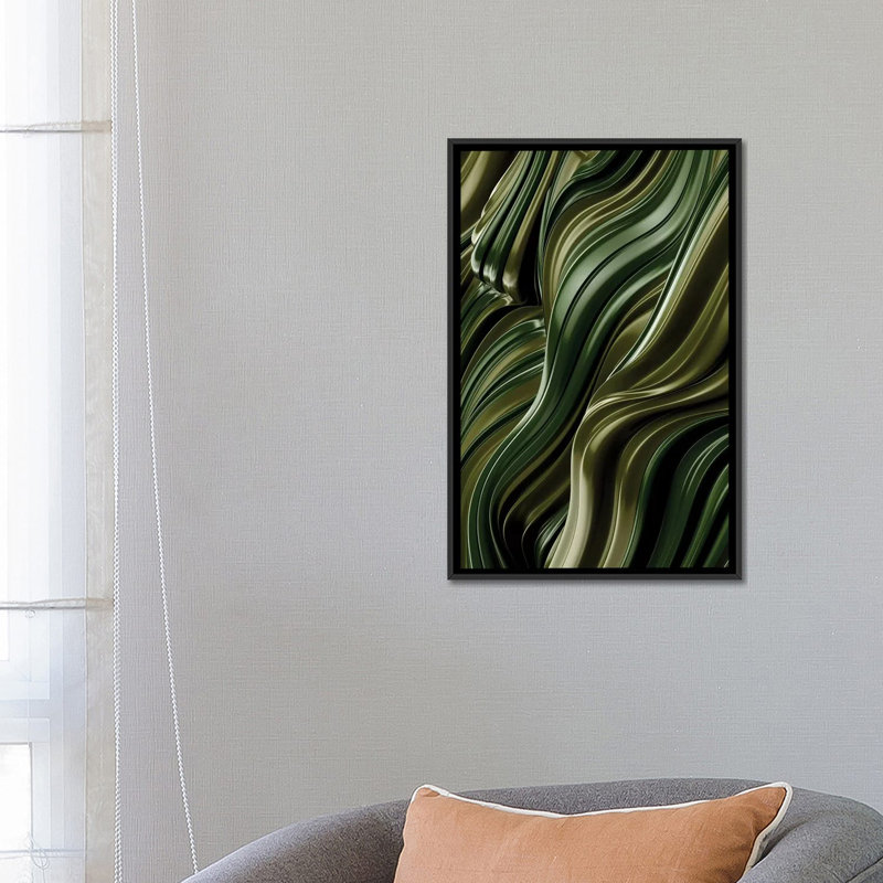 « green wave, vertical » par danny fabrice, reproduction d’impression sur toile tendue, H 26 po x l 18 po x P 1,5 po