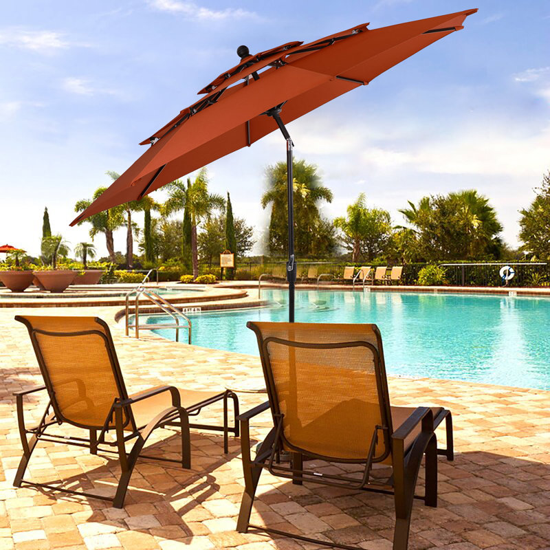 Parasol de plage 120 "Evyanna, Multi_Red