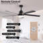 Ventilateur de plafond noir 65 pouces avec lumière, ventilateur à 5 pales à DEL à intensité variable avec télécommande, conception moderne et silencieuse pour le salon et la chambre à coucher