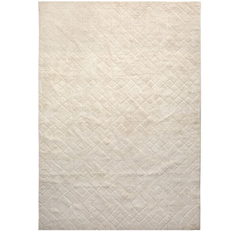Tapis crème tissé à plat à la main / tissé à la main Stardust, Rectangle 9 pi 10 po x 13 pi 1 po