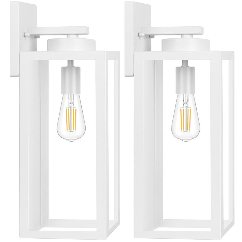 Large Size Outdoor Wall Light Fixtures 2 Pack (Bulbs not Included), White