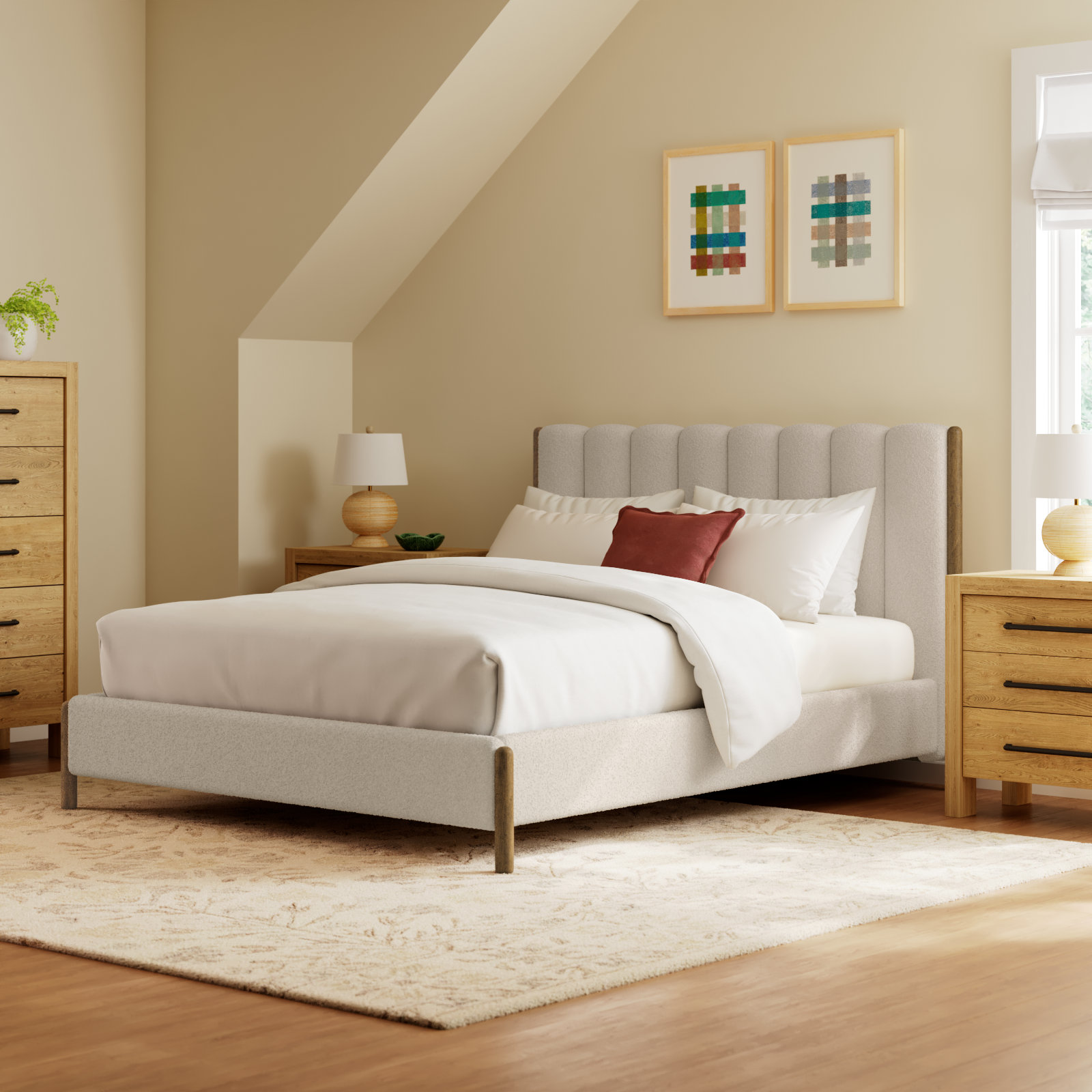 Desinae Upholstered Bed, Queen