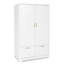 Garde-robe blanche 2 portes 2 tiroirs