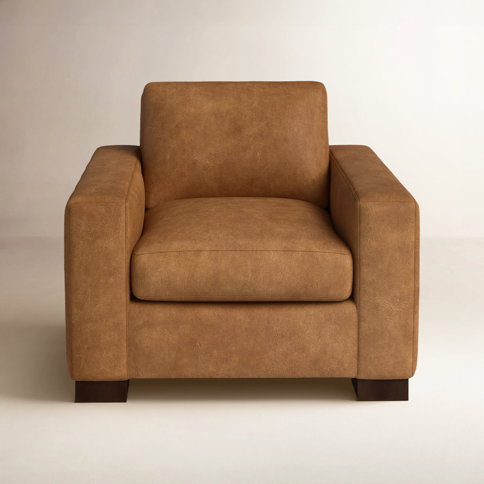 Jonie Genuine Leather Armchair, Bistro Saddle Genuine Leather
