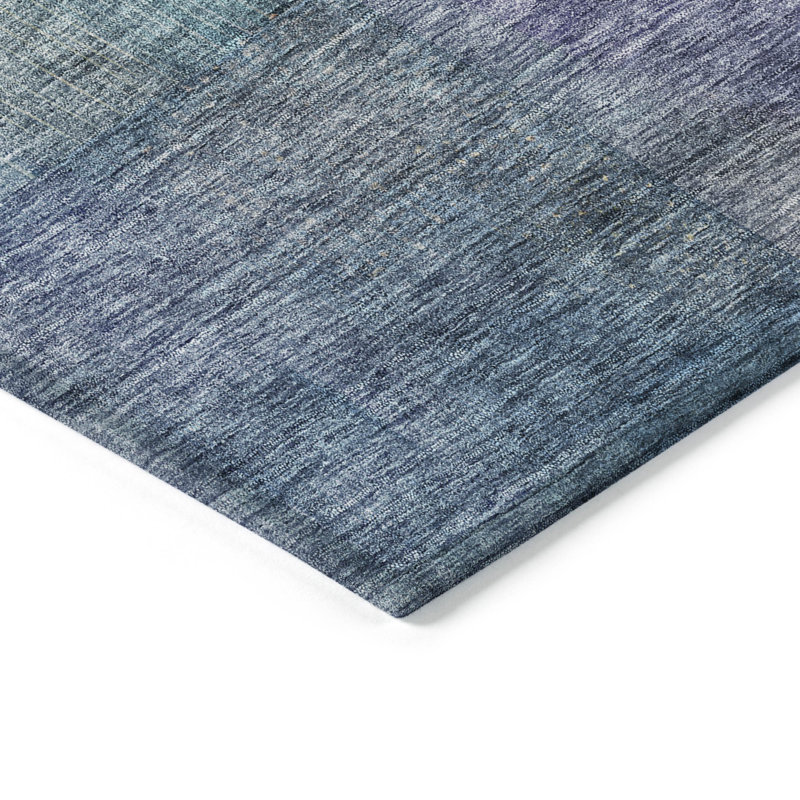 Tapis bleu intérieur / extérieur lavable à la machine Chantille ACN1113, Rectangle 1'8" x 2'6"