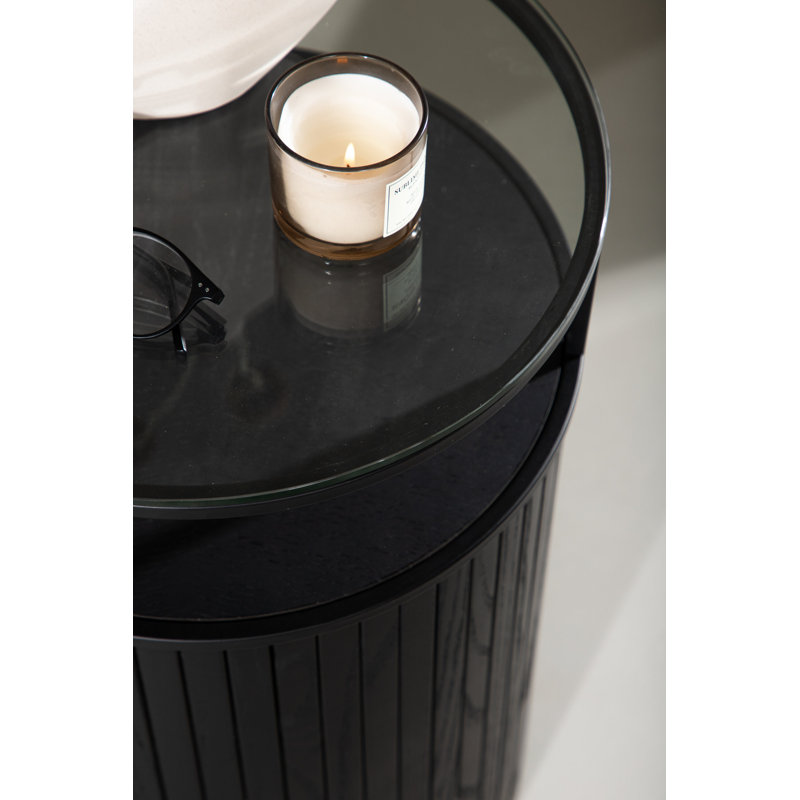 Daicy Glass Top End Table