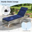 Chaise longue de patio avec dossier réglable à 6 niveaux et coussin amovible bleu marine