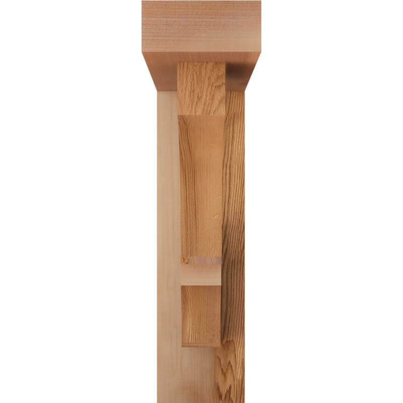 Support à blocs l 3 1/2 po x P 14 po x H 14 po avec support décalé, cèdre rouge de l'Ouest, 14 po x 14 po