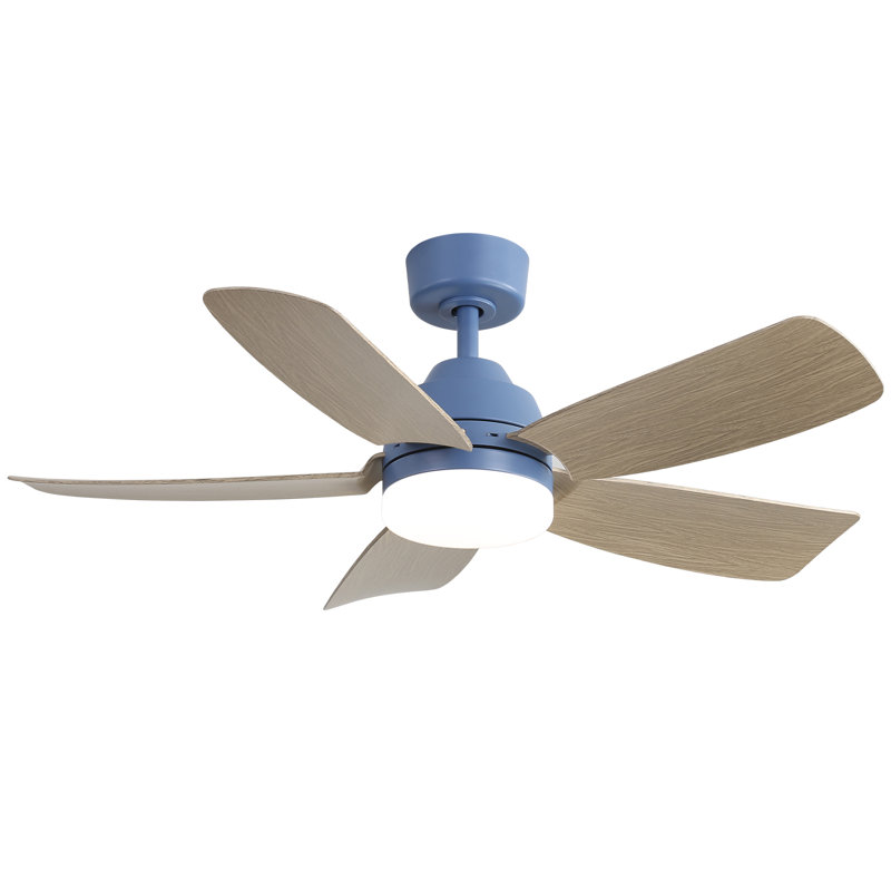 Rita 42" 5-Blade Modern Dark BlueThree-Color Dimmable Ceiling Fan Light with Remote Control