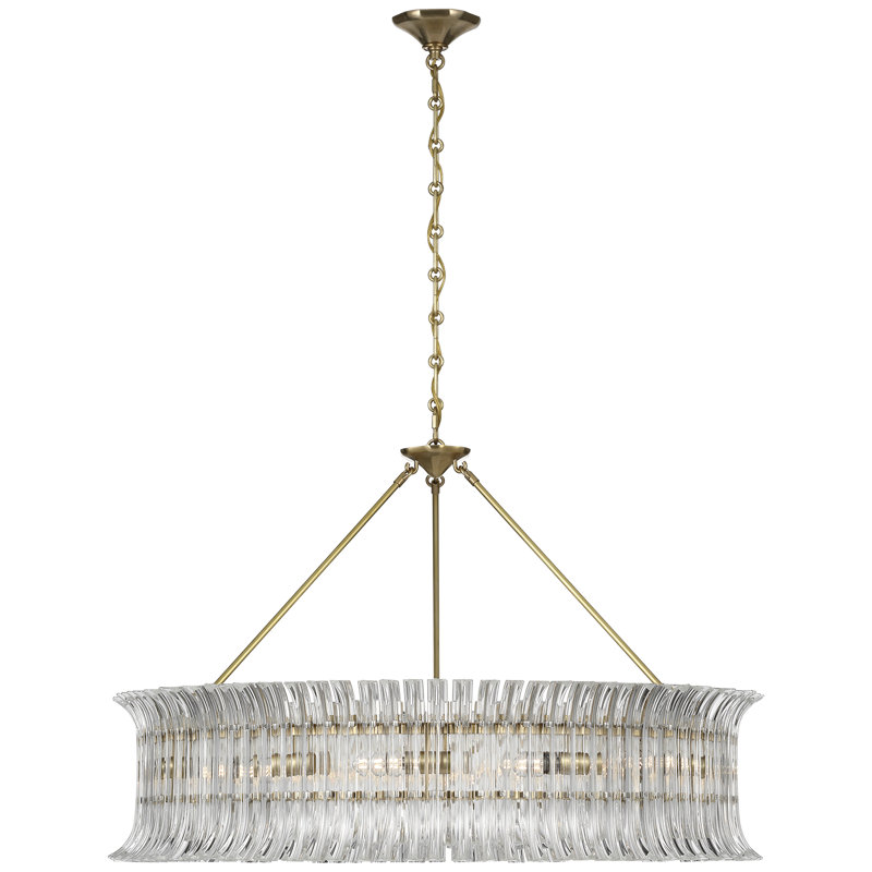 AERIN Rhine 36" Ring Chandelier with Crystal, Hand-Rubbed Antique Brass