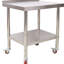 Table de travail en acier inoxydable d'une capacité de charge de 30 1/2 x 35 1/2 pouces avec capacité de charge de 440 lb avec une conception robuste, un dosseret, une tablette réglable et 4 tables de préparation d'hôtel-1660535422