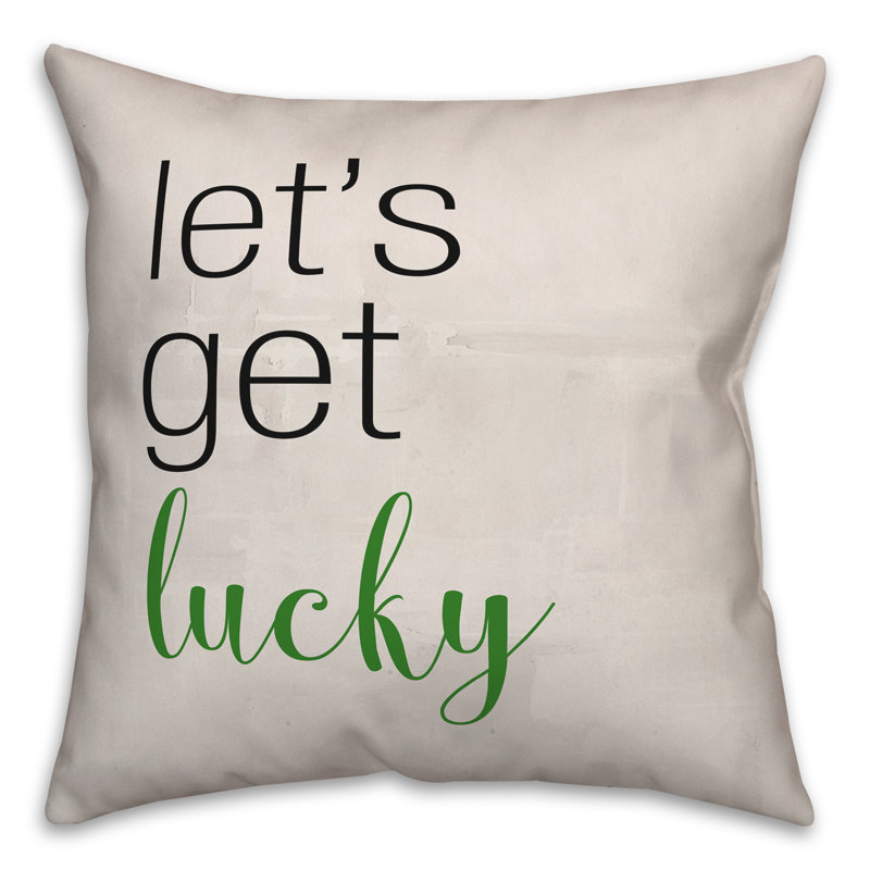 Oreiller en polyester filé 18 x 18 Lets Get Lucky 2, 18 po x 18 po