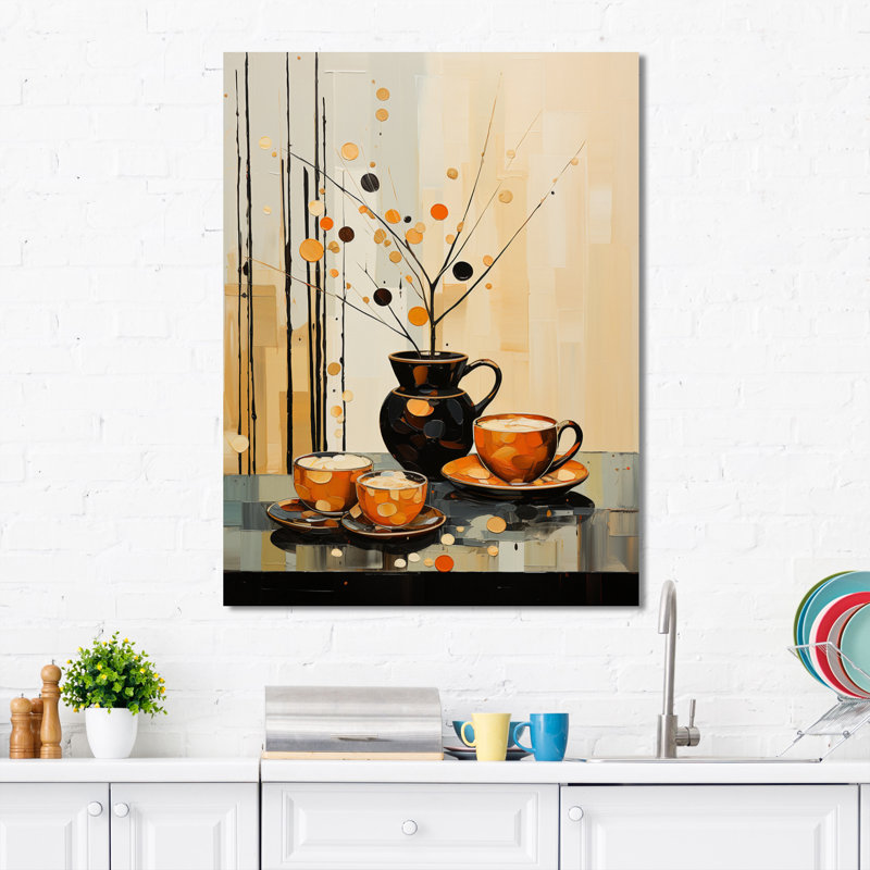«Lolethia Coffee Tea Cafe Points II», reproduction sur toile, H 20 po x l 12 po x P 1 po, Toile tendue