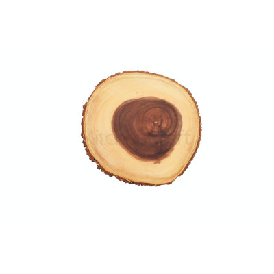 Artesà Rustic Wooden Serving Board, Round Acacia Wood Rustic Cake Board