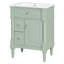 Meuble-lavabo de 24 po avec lavabo, armoire de salle de bain avec tiroir rabattable, tablette réglable, structure en bois d'hévéa massif, panneaux de fibres à densité moyenne et poignées en métal-1270709897