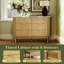 Armoire buffet 47 po en bois à profil incurvé avec plateau en faux marbre et commode cannelée