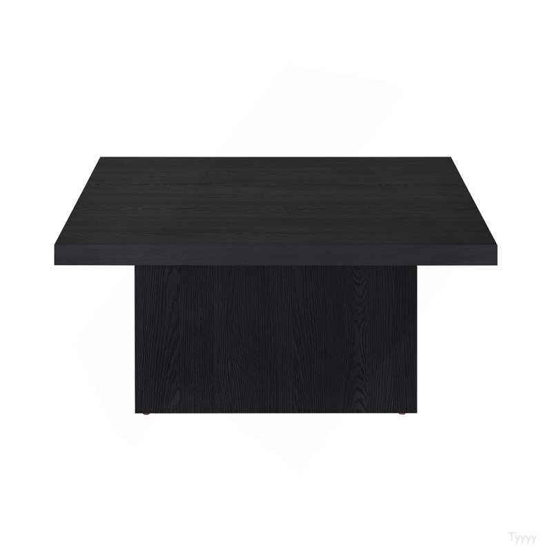 Table basse carrée en bois d'ingénierie, noire, Noir