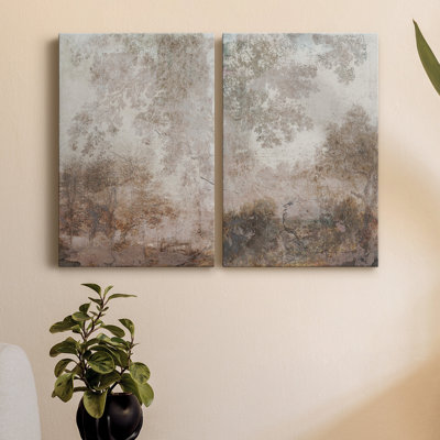 Fresco Collage I, toile tendue avec châssis de qualité supérieure - prête à être accrochée