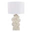 Élégante lampe de table avec base sculpturale ondulée pour la chambre à coucher - Lampe de chevet élégante ou petite lampe de bureau pour le salon - 27 po, blanc