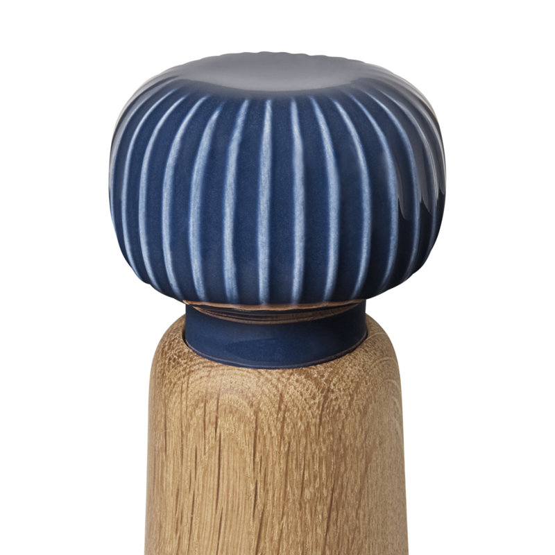 Hammershoi Salt & Pepper Mill, 7.3" H x 2.6" W x 2.6" D, Blue/Natural