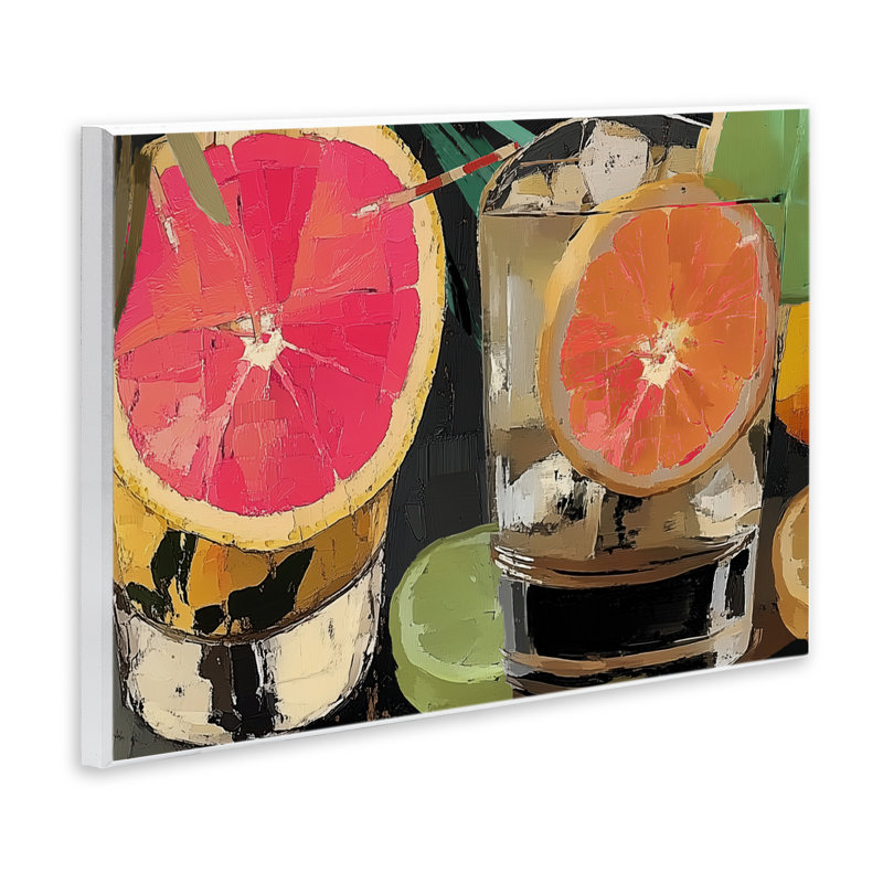 Plaque murale «Cocktail Hour with Fruit Slices», conception par Annabelle Hall, H 10 po x l 15 po