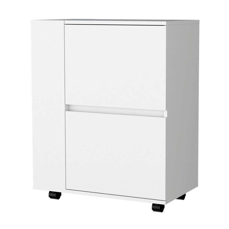 Sophisticated 2-Cabinet Bar Cart For Stylish Entertaining And Storage, White