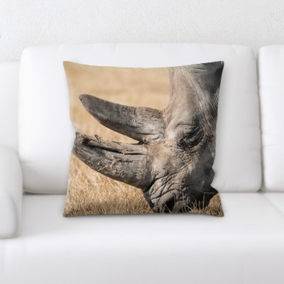 Rhinoceros Throw Pillow