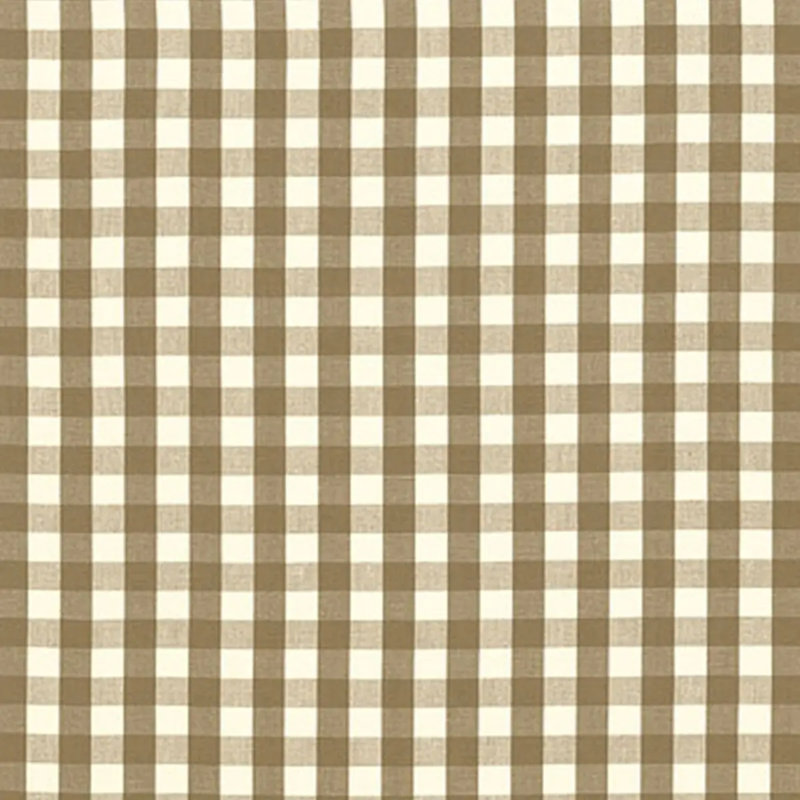 Elton Cotton Check Fabric, Mocha