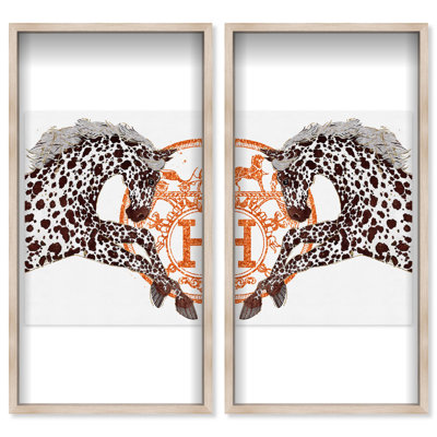 Oliver Gal Appaloosa Duo Horses - Luxury Shadowbox Framed Wall Art