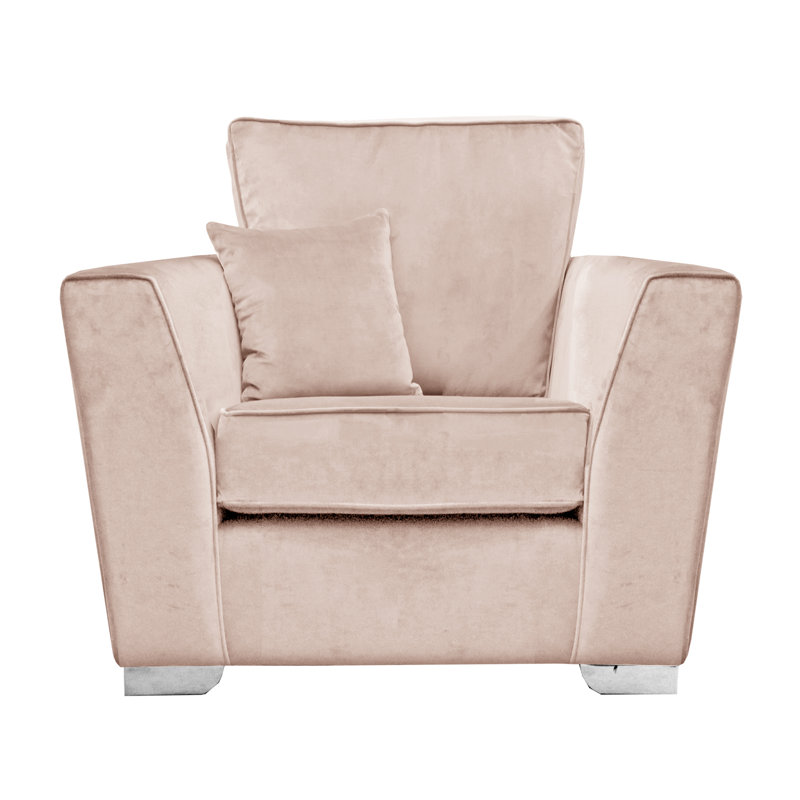 Quade Velvet Armchair, Blush