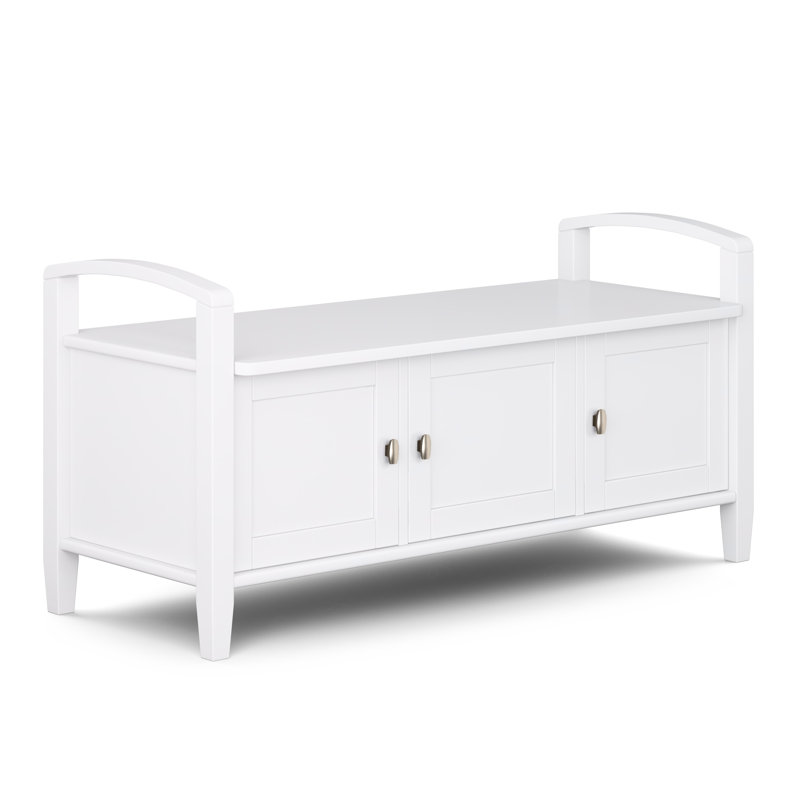 Entryway Storage Bench, White