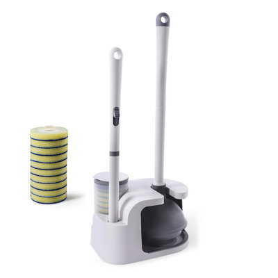 Disposable Toilet Brush And Plunger Combo (White)