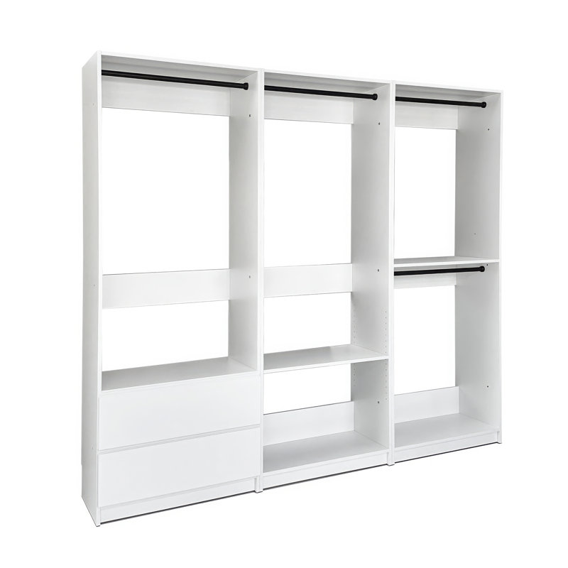 Système de placard autoportant blanc en bois
