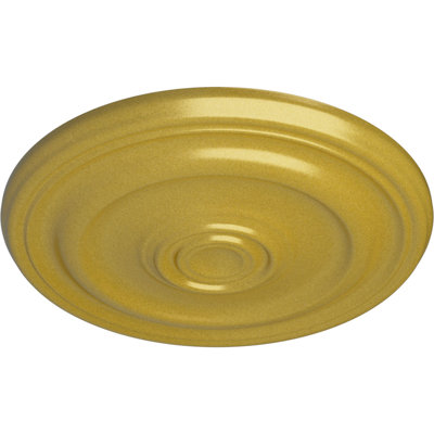 Endurathane Kepler Traditional Ceiling Medallion, 15 7/8"OD x 1 1/2"P (For Canopies up to 3 3/4"), Hand-Painted Rich Gold Finish
