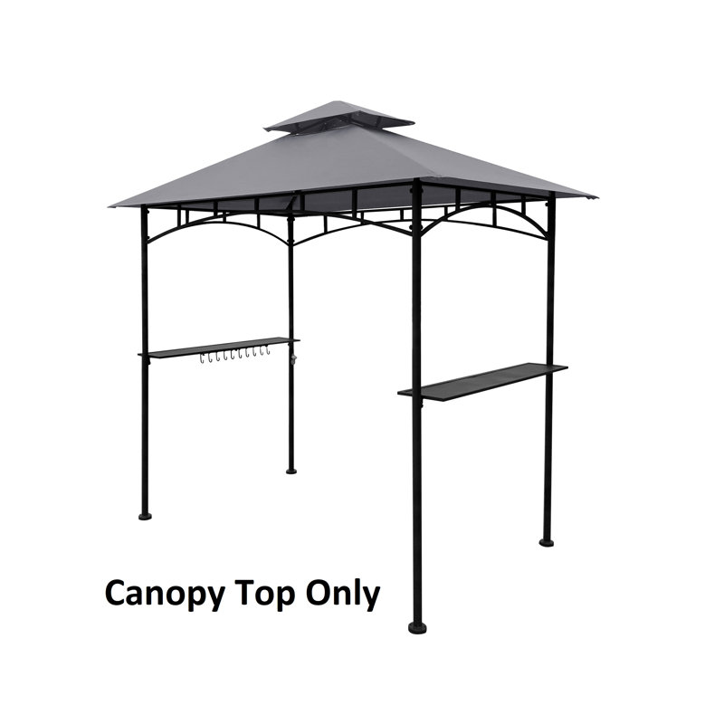 Gray Polyester Double Tiered Grill Gazebo Canopy Top