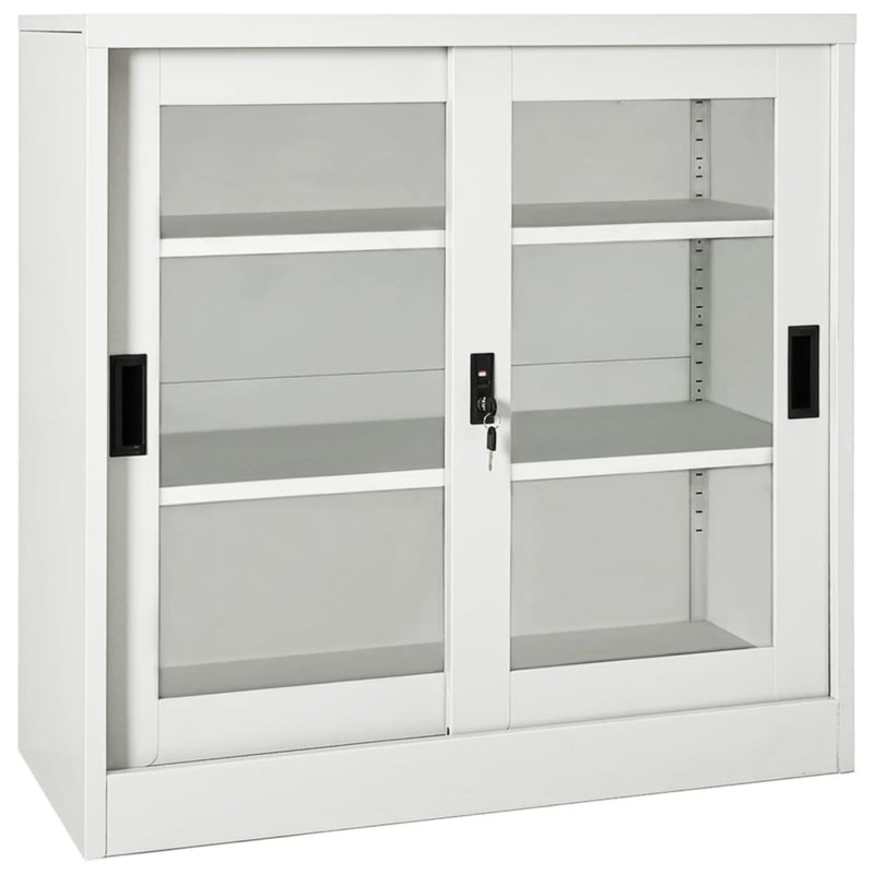 Armoire à porte coulissante 35,4 po x 15,7 po x 35,4 po, gris
