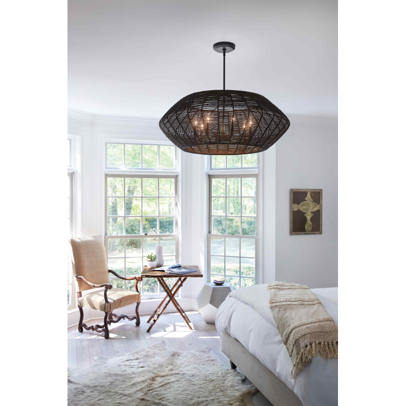Ariza 7-Light Chandelier, Black, Black