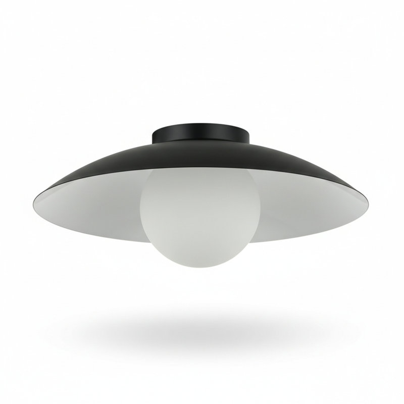 Plafonnier encastré 1 lumière Kempst - noir mat, Matte Black