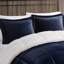 Bleu marine + édredon - double / grand, to, duvet synthétique, 2 taies décoratives et 1 coussin décoratif pour le lit-122456941-122456943