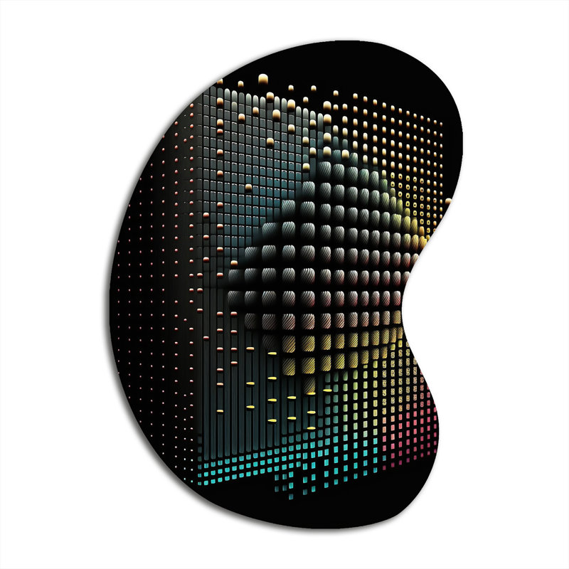 Multidimensional Luminogram III - Modern Geometric Boom Shape - Assymterical Metal Wall Art, 31" H x 22" W