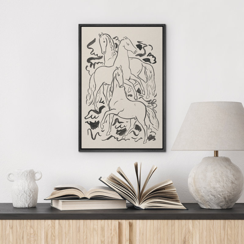 Reproduction d'art sur toile encadrée, H 36 po x l 24 po, Noir