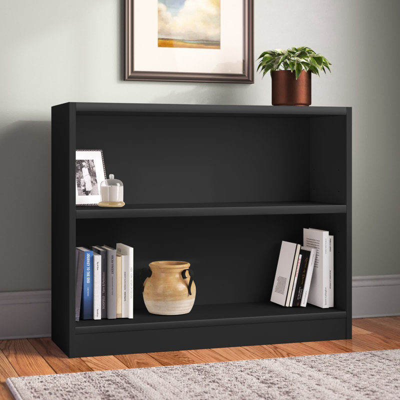 Paulica Small 2 Shelf Bookcase, Storage and Display Bookshelf for Home Office and Living Room, Black