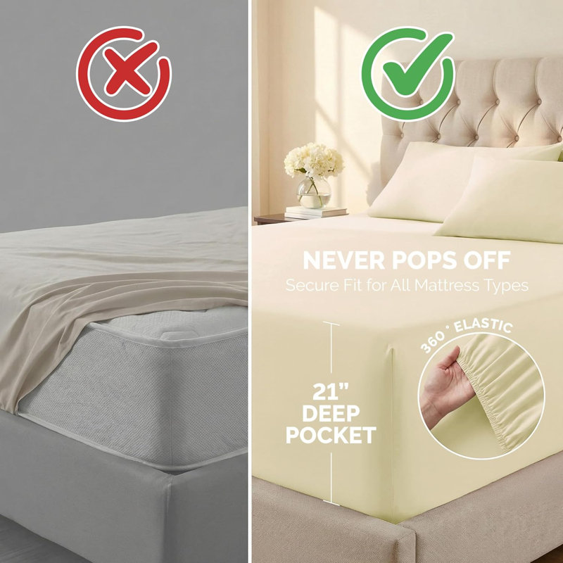Vilano Springs Extra Deep Pocket Sheet Set, 6-Piece Ultra Soft Microfiber Sheets and Pillow Cases, Wrinkle Resistant, Easy Care